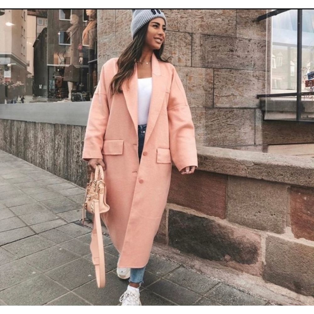 Zara small pink lapel over coat long sleeve new without tags